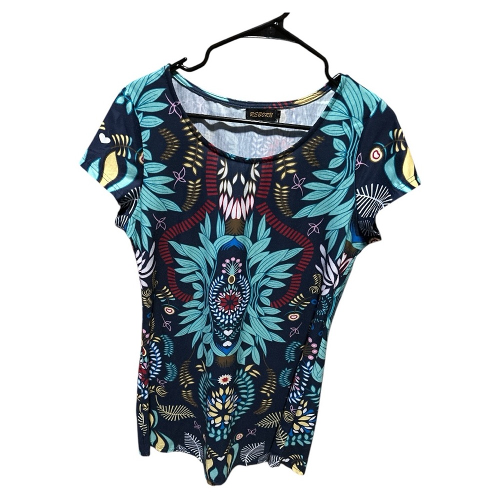 Reborn Women's Midi Dress Tunic - Multicolor Floral